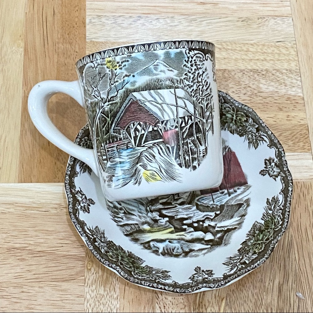 Vintage Johnson Bros The Friendly Village The Ice House Mug and Saucer Set